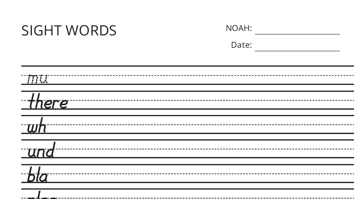 SIGHT WORDS - My Worksheet Maker: Create Your Own Worksheets