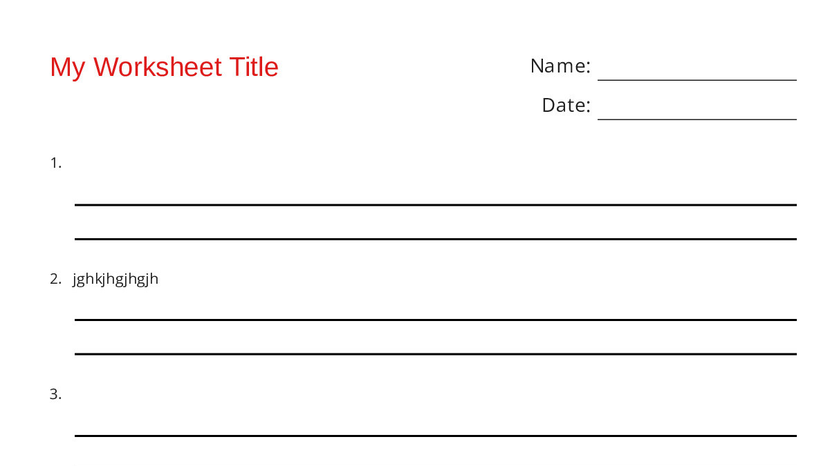 My Worksheet Title - My Worksheet Maker: Create Your Own Worksheets