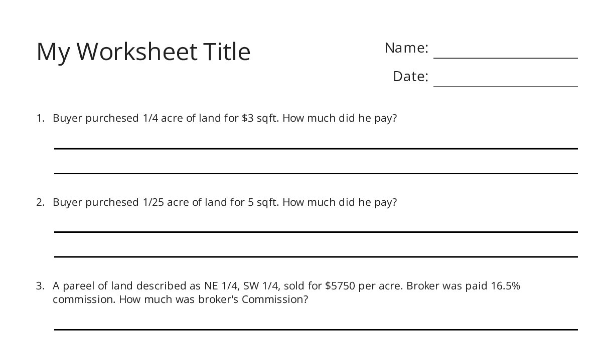 My Worksheet Title - My Worksheet Maker: Create Your Own Worksheets