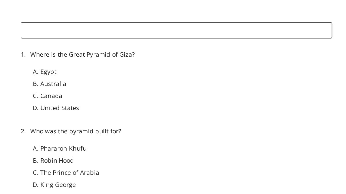 The Great Pyramid - My Worksheet Maker: Create Your Own Worksheets