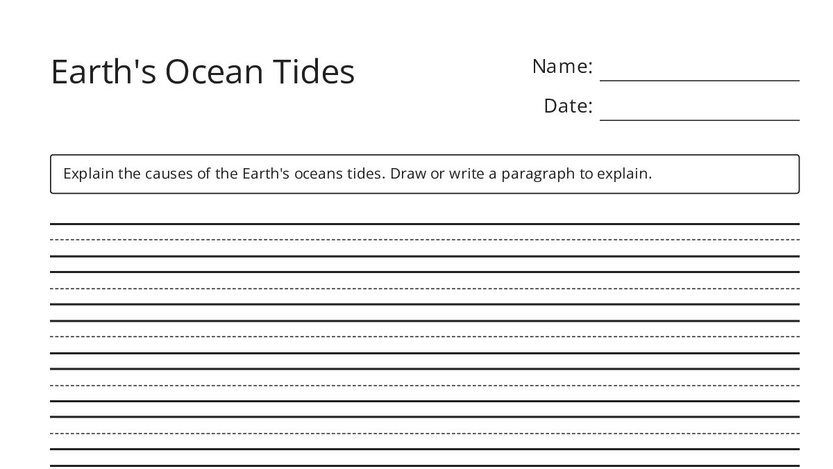 Earth's Ocean Tides - My Worksheet Maker: Create Your Own Worksheets