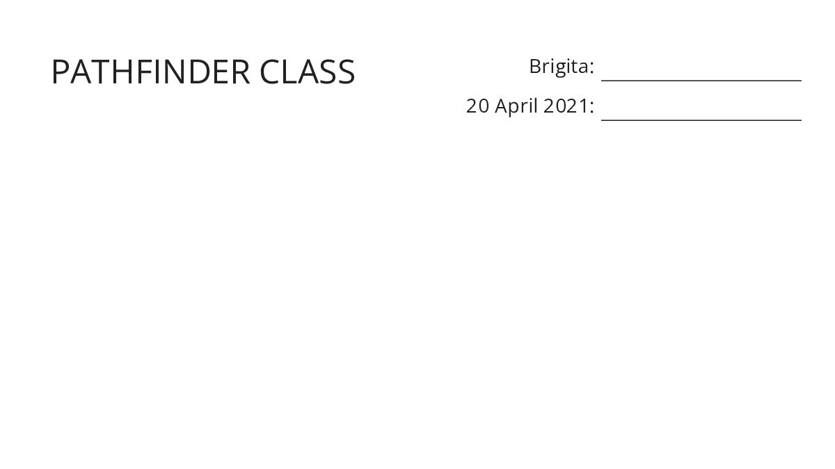 PATHFINDER CLASS - My Worksheet Maker: Create Your Own Worksheets
