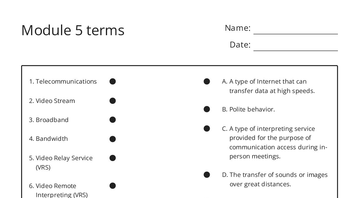 Module 5 terms - My Worksheet Maker: Create Your Own Worksheets