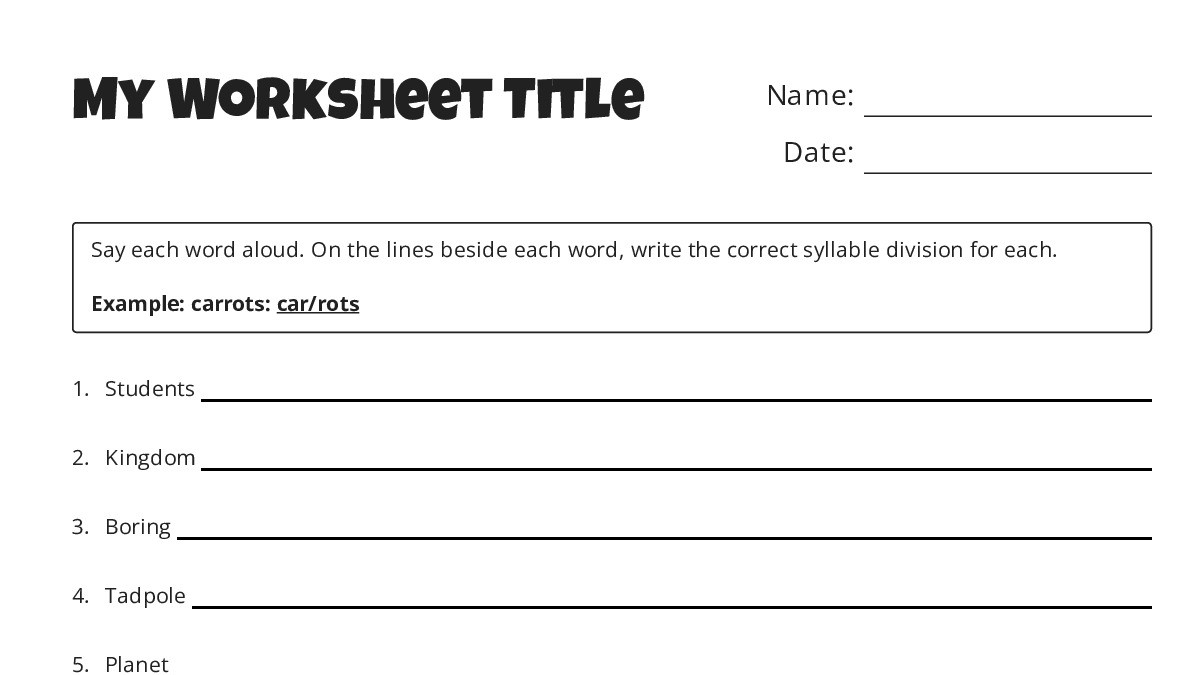 Worksheet. Practice Title My Worksheet Title - My Worksheet Maker: Create Your Own Worksheets