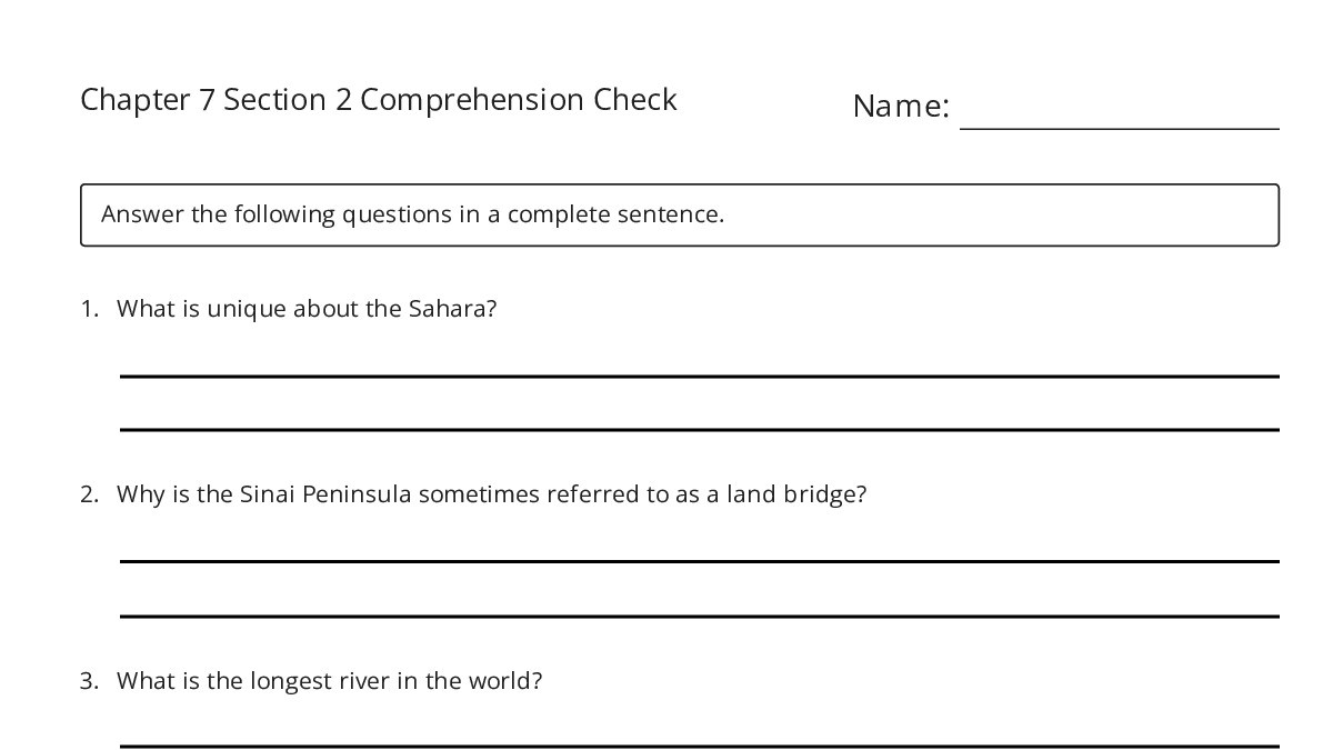 Chapter 7 Section 2 Comprehension Check - My Worksheet Maker: Create ...
