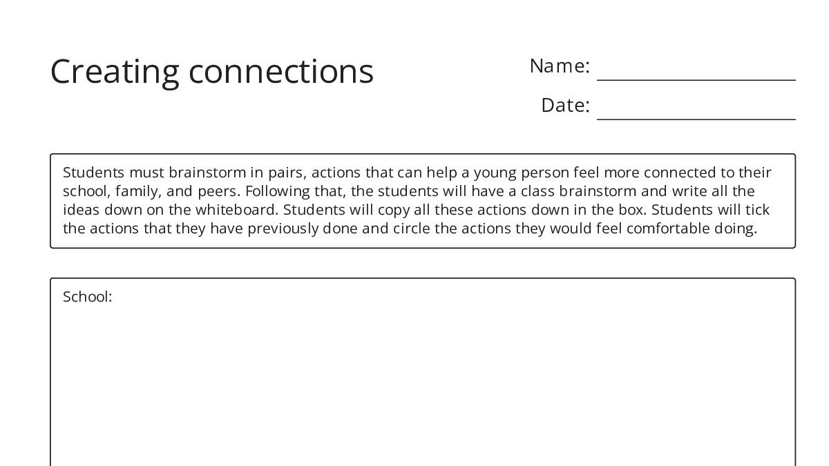 Creating connections - My Worksheet Maker: Create Your Own Worksheets