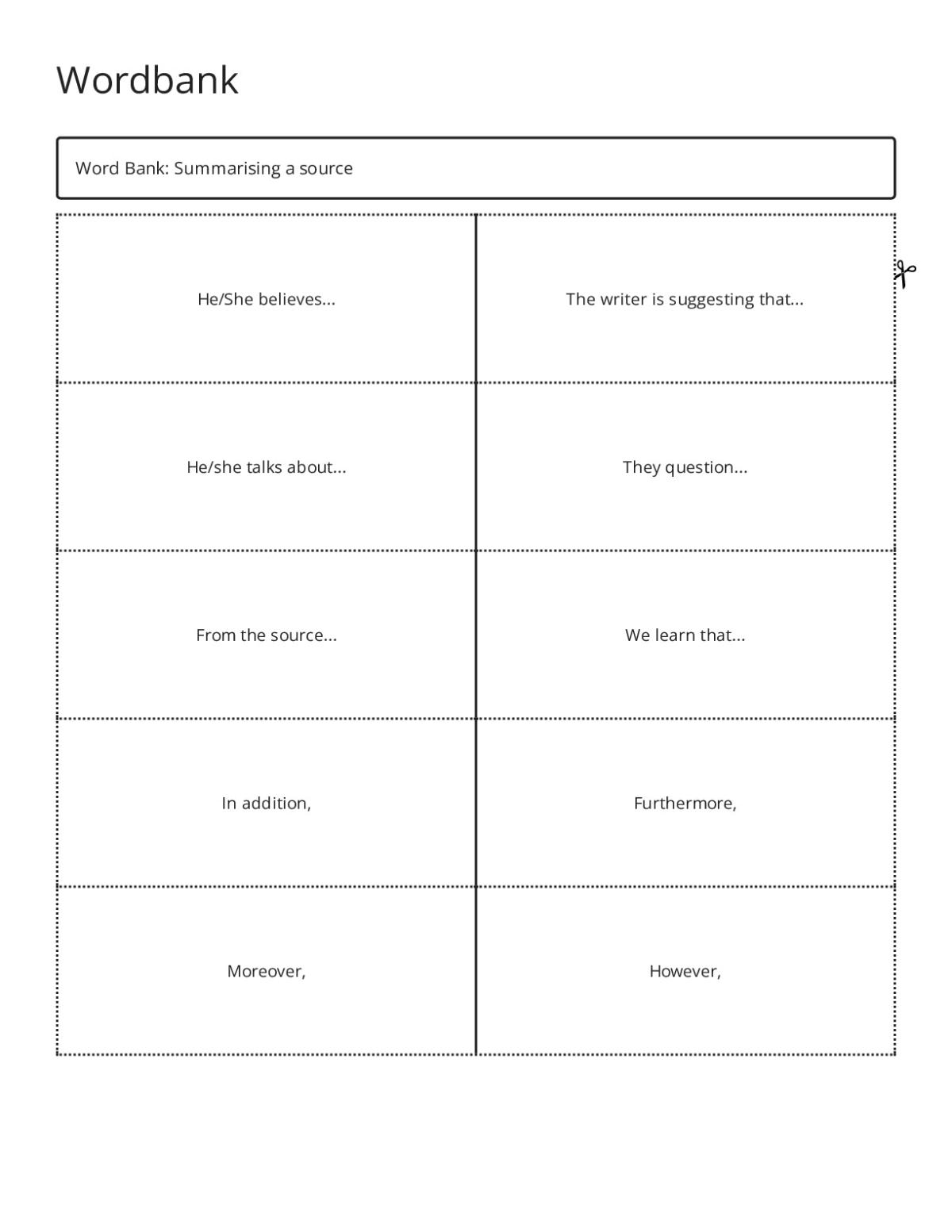 Flashcards with essay sentence starters and transitions like Moreover and In addition for Grades 7–11.