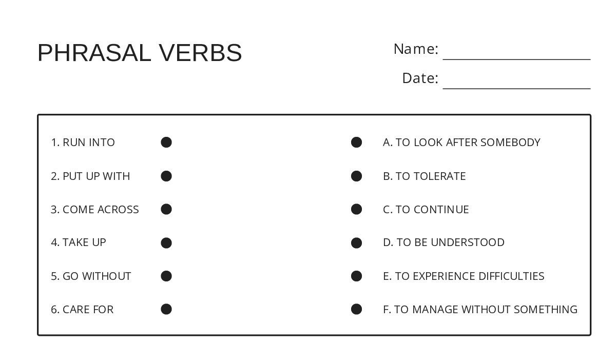 PHRASAL VERBS - My Worksheet Maker: Create Your Own Worksheets