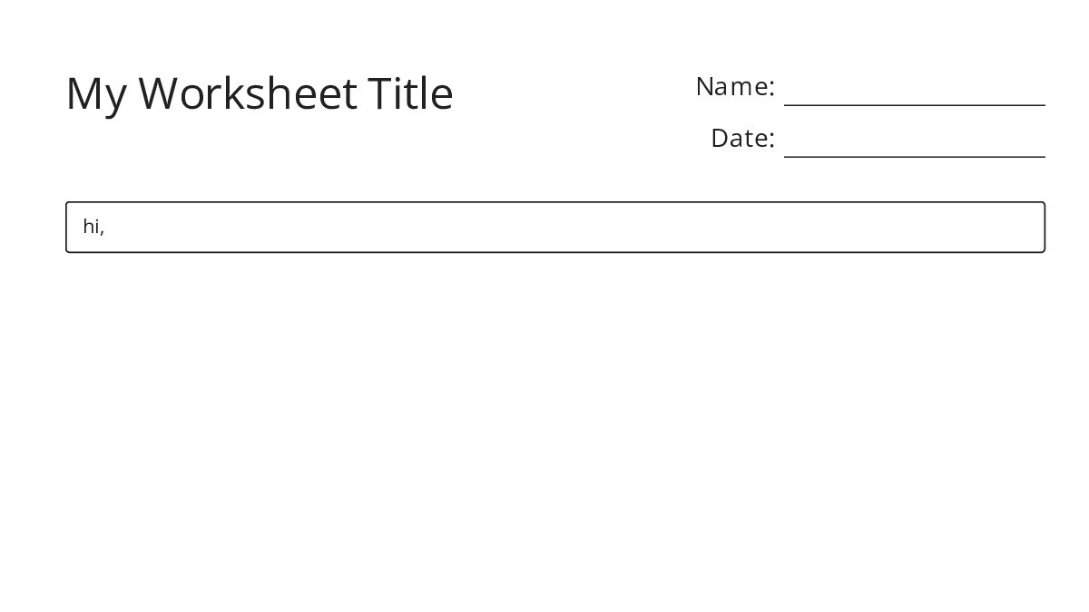 My Worksheet Title - My Worksheet Maker: Create Your Own Worksheets