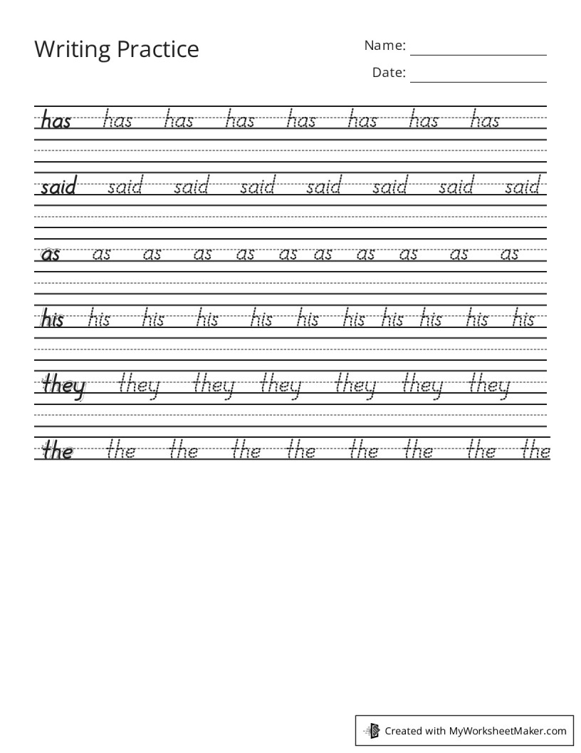 Writing Practice My Worksheet Maker Create Your Own Worksheets Writing Practice My Worksheet Maker Create Your Own Worksheets