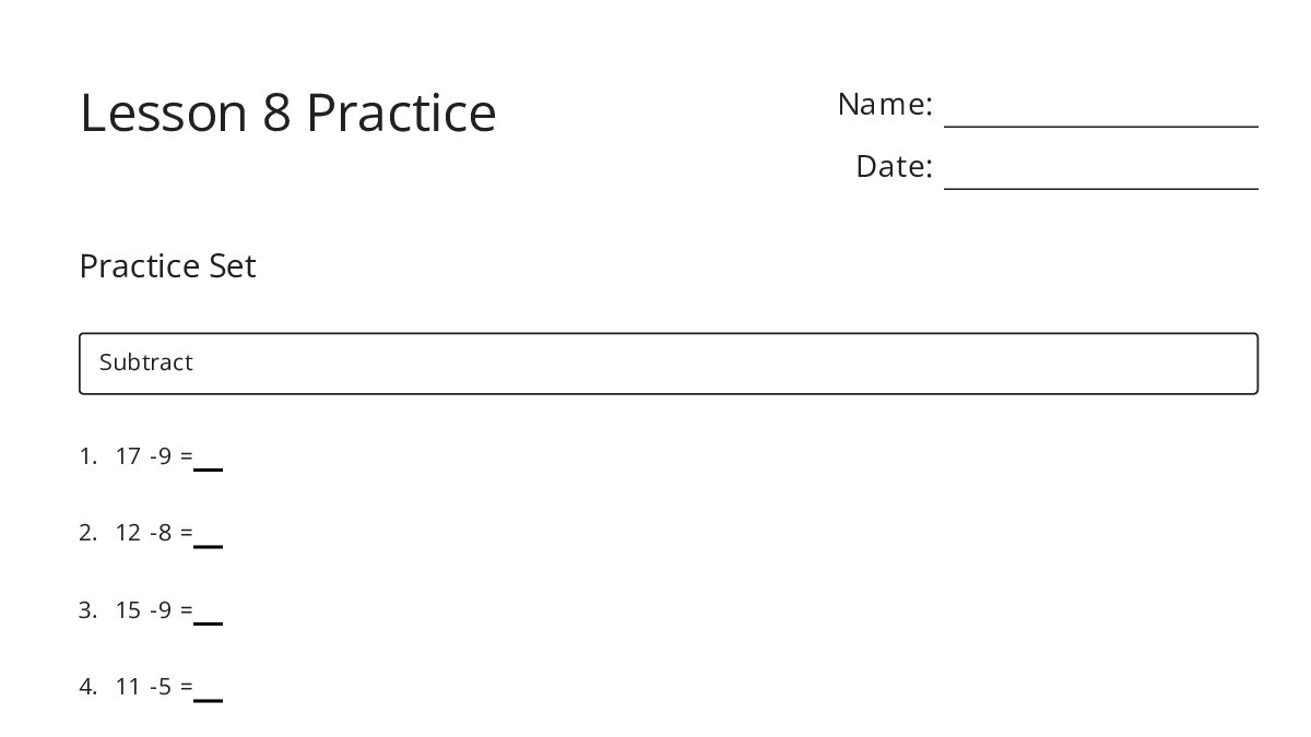 Lesson 8 Practice - My Worksheet Maker: Create Your Own Worksheets