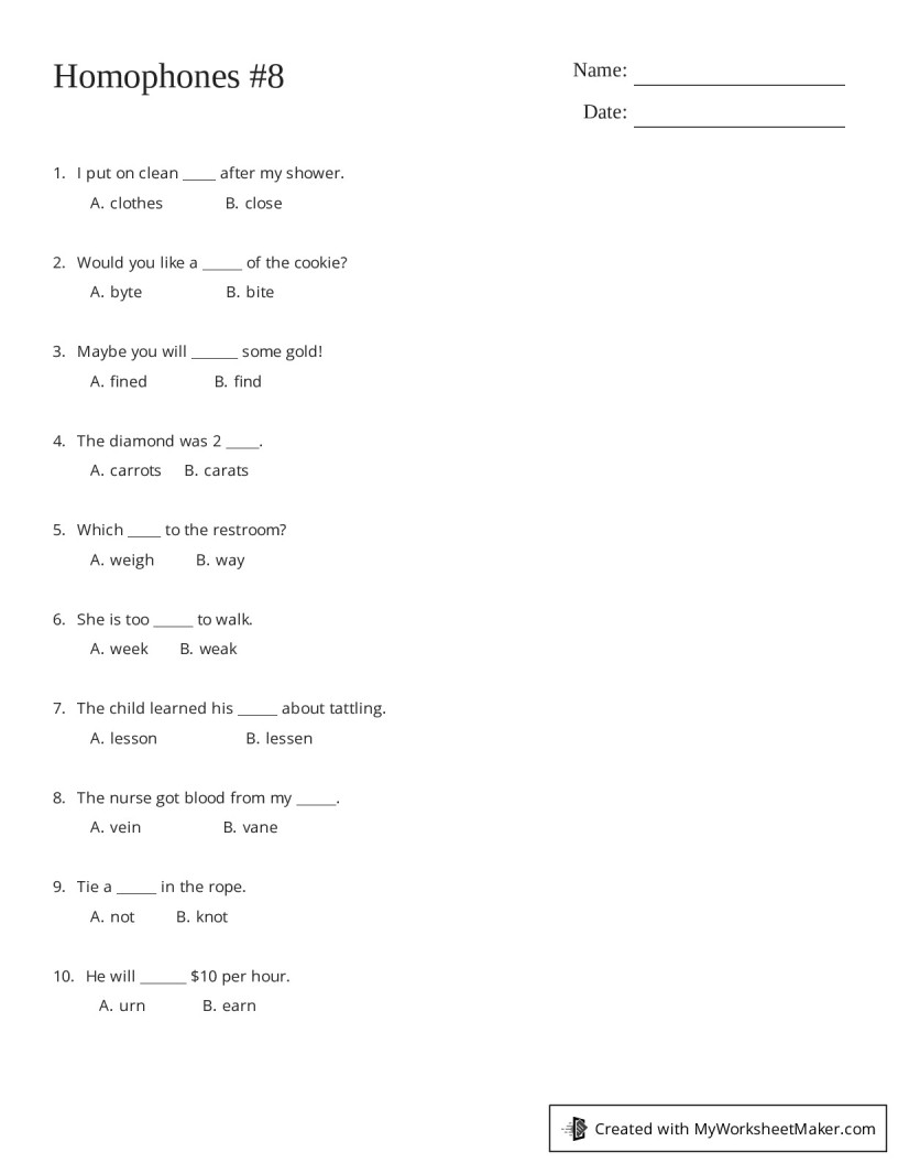 My Worksheet Maker: The Best Online Worksheet Creator