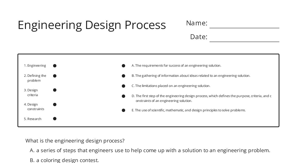 Engineering Design Process - My Worksheet Maker: Create Your Own Worksheets
