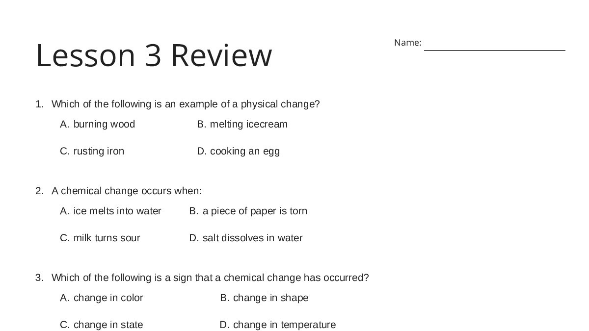 Lesson 3 Review - My Worksheet Maker: Create Your Own Worksheets