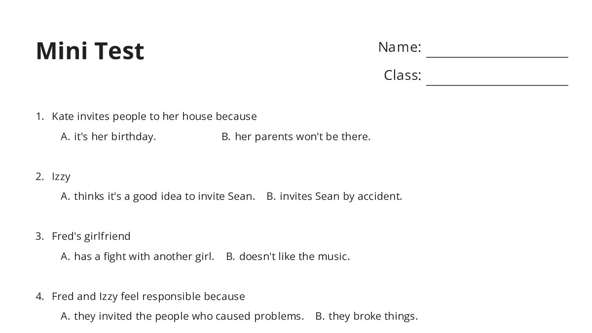 Mini Test - My Worksheet Maker: Create Your Own Worksheets