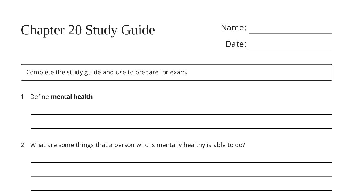Chapter 20 Study Guide - My Worksheet Maker: Create Your Own Worksheets