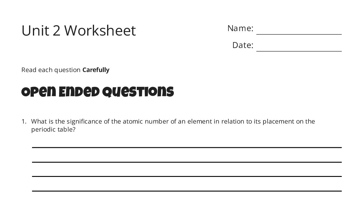 Unit 2 Worksheet - My Worksheet Maker: Create Your Own Worksheets