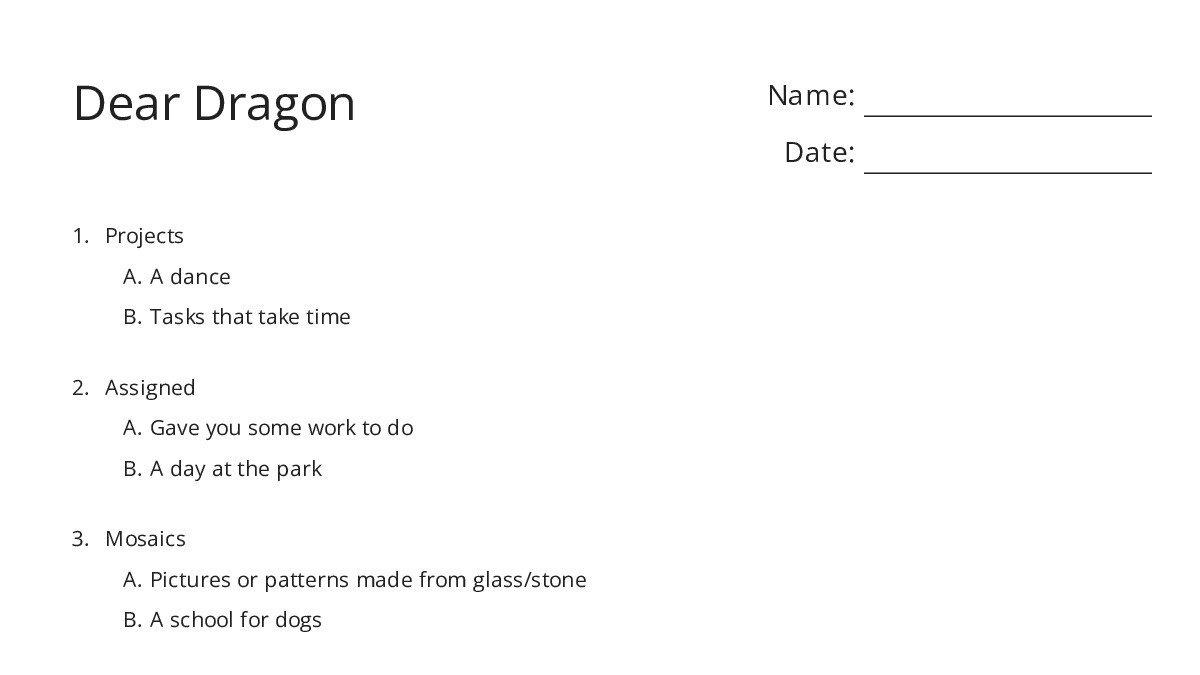 Dear Dragon - My Worksheet Maker: Create Your Own Worksheets