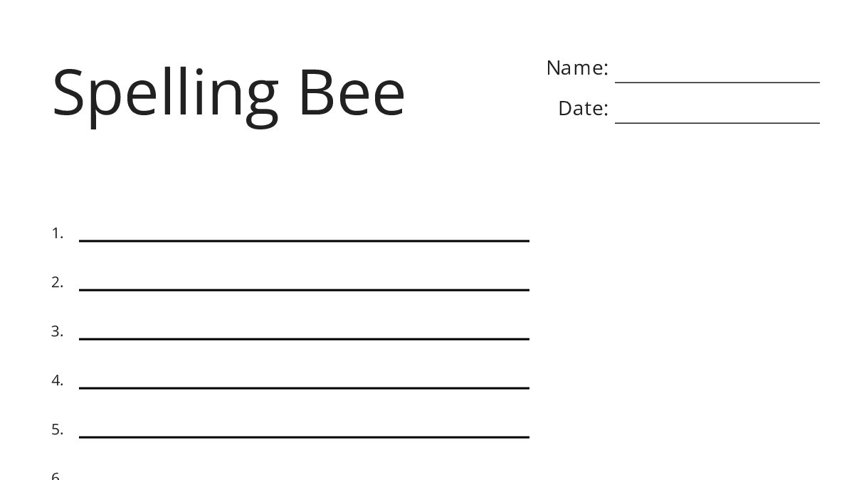 Spelling Bee 🐝 - My Worksheet Maker: Create Your Own Worksheets