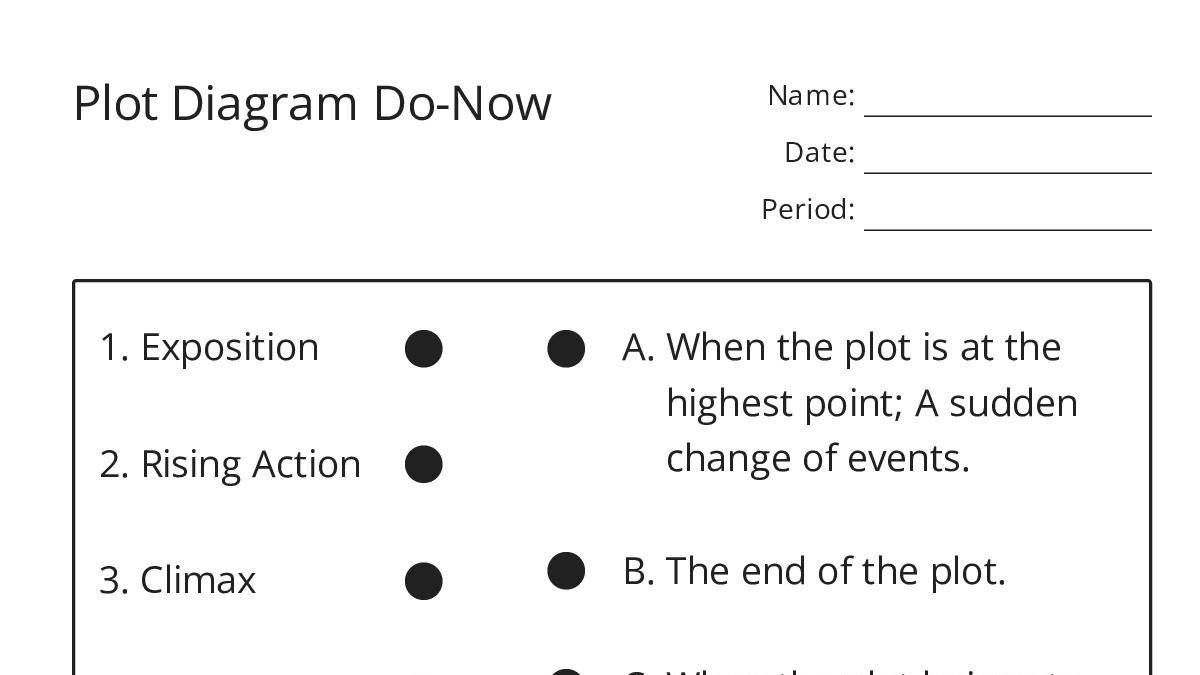 Ownin Plot Plot Diagram Do-Now - My Worksheet Maker: Create Your Own Worksheets