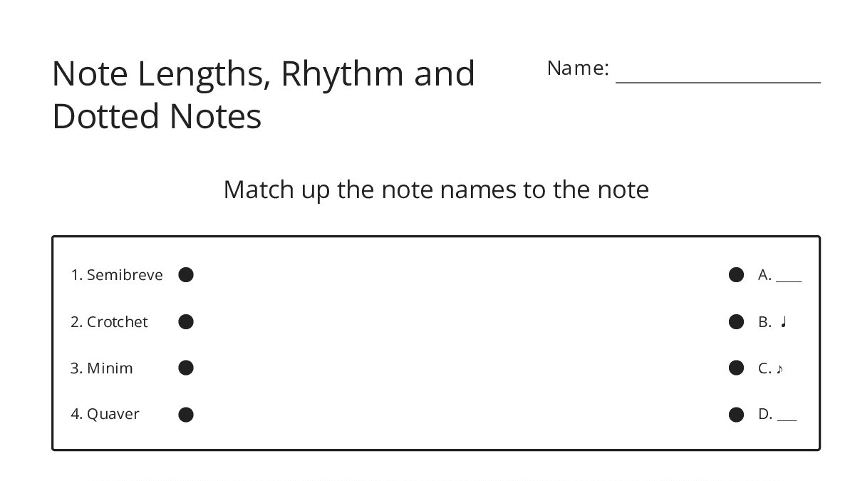 Dotted Notes Worksheet.pdf Note Lengths, Rhythm and Dotted Notes - My Worksheet Maker: Create Your ...