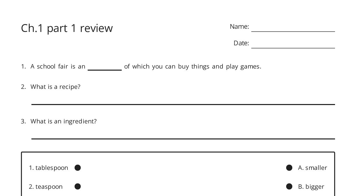 Ch.1 part 1 review - My Worksheet Maker: Create Your Own Worksheets