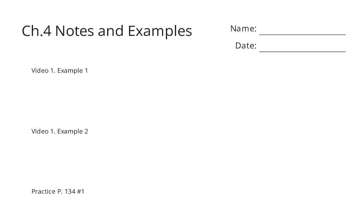 Ch.4 Notes and Examples - My Worksheet Maker: Create Your Own Worksheets