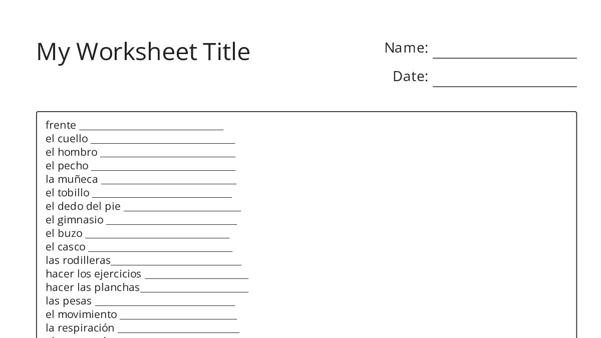 My Worksheet Title - My Worksheet Maker: Create Your Own Worksheets
