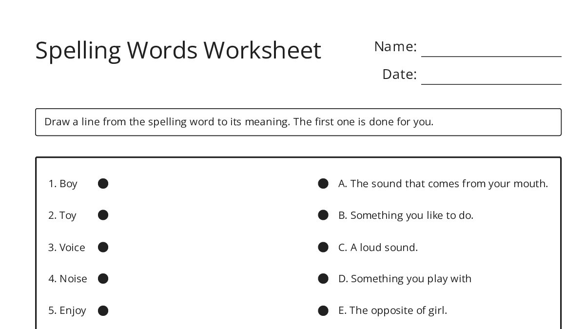 Spelling Words Worksheet - My Worksheet Maker: Create Your Own Worksheets