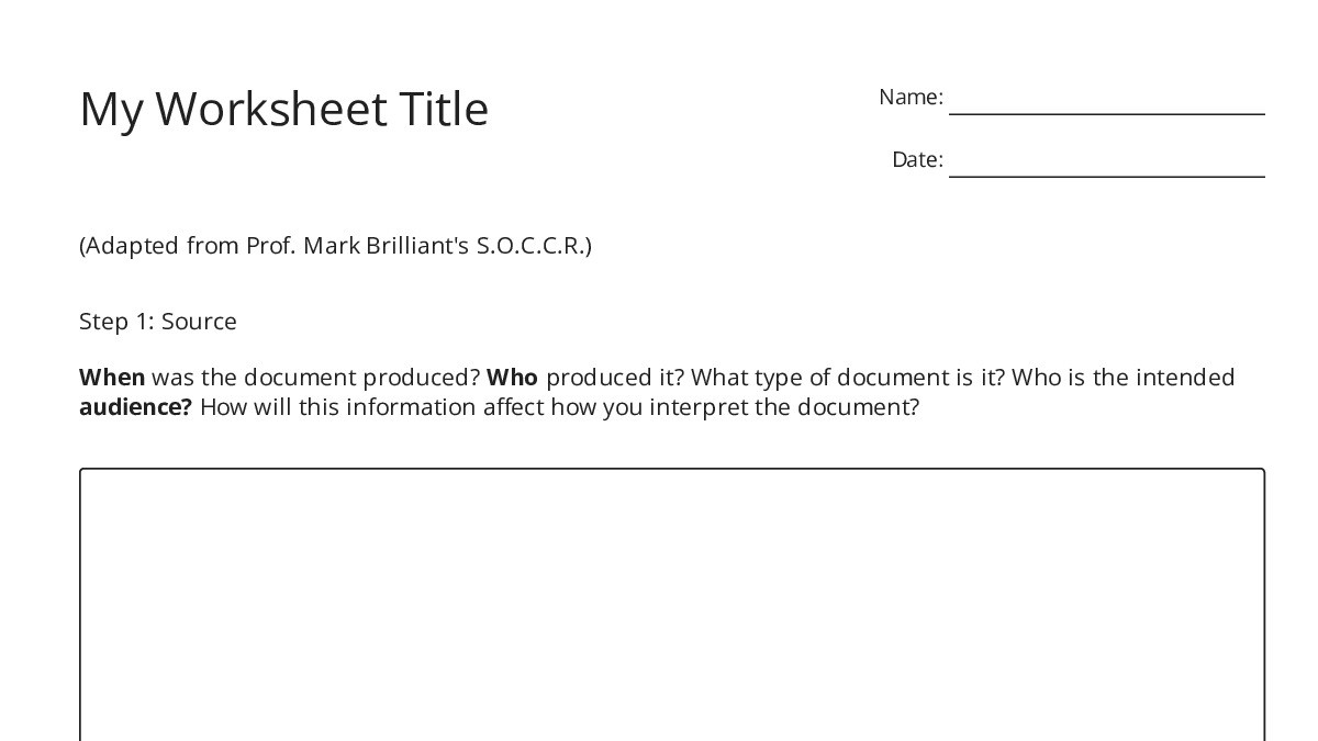 My Worksheet Title - My Worksheet Maker: Create Your Own Worksheets