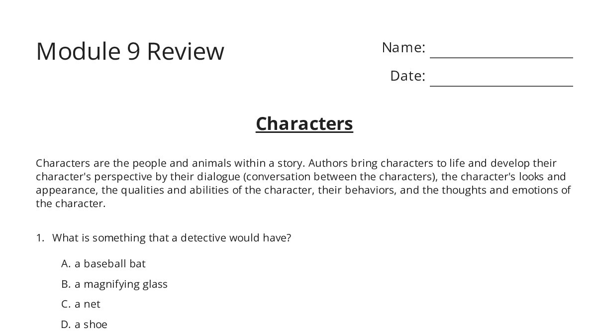 Module 9 Review - My Worksheet Maker: Create Your Own Worksheets