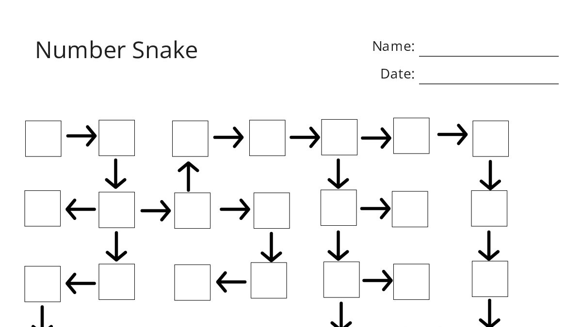 Number Snake - My Worksheet Maker: Create Your Own Worksheets