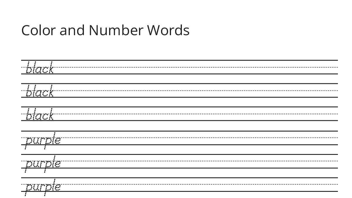 Color and Number Words - My Worksheet Maker: Create Your Own Worksheets