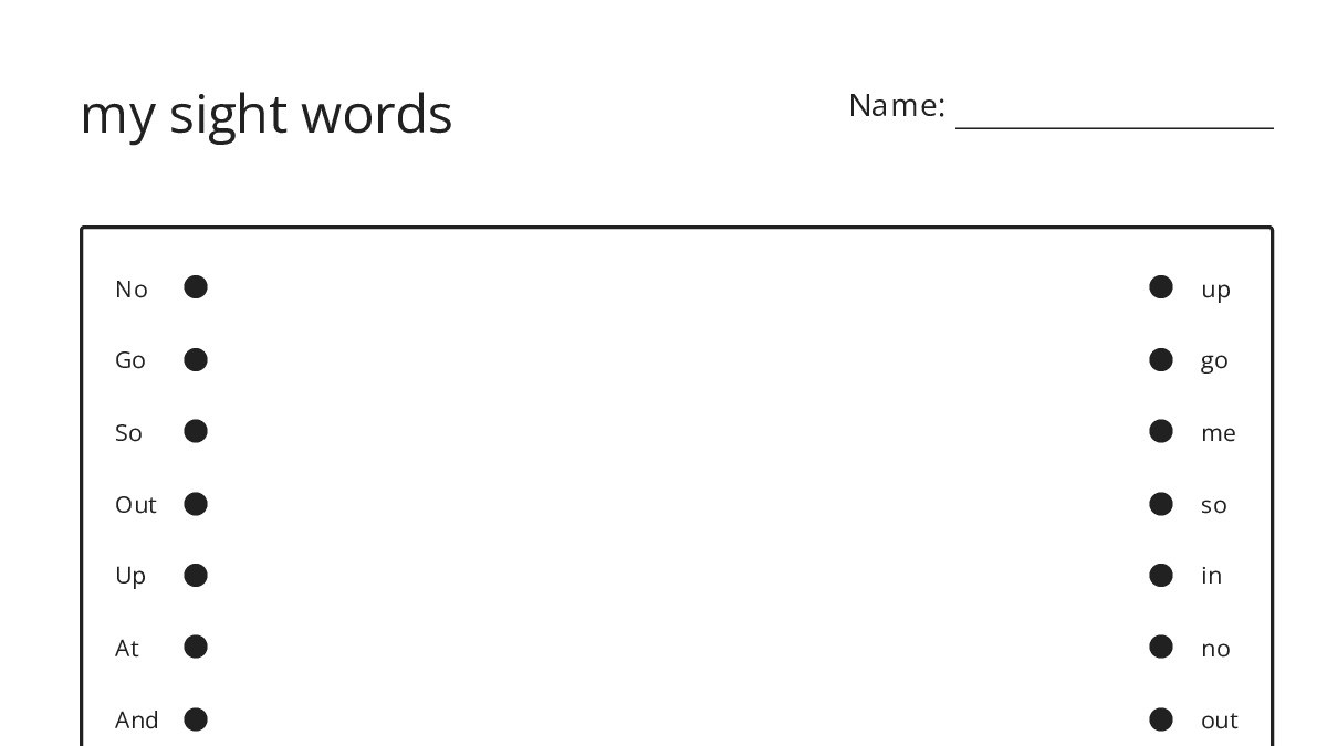 my sight words - My Worksheet Maker: Create Your Own Worksheets