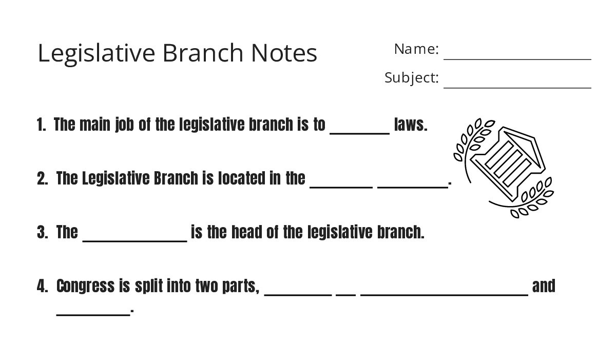 Branch Notes.pdf Legislative Branch Notes - My Worksheet Maker: Create Your Own Worksheets
