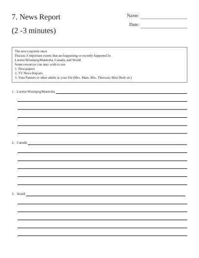 News Report Project - Free Printable | BrightSprout