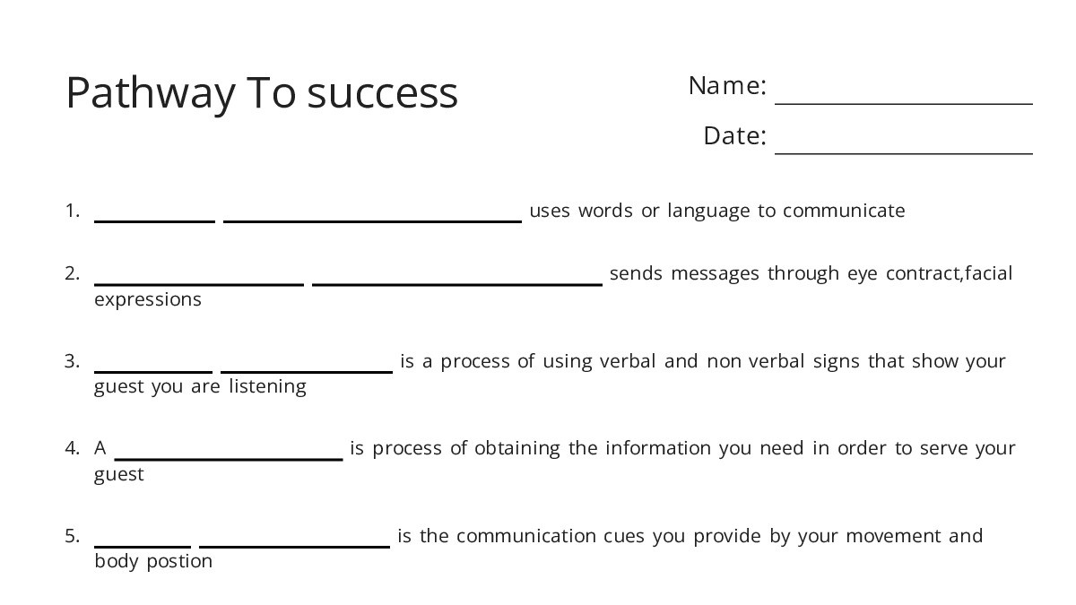Pathway To success - My Worksheet Maker: Create Your Own Worksheets