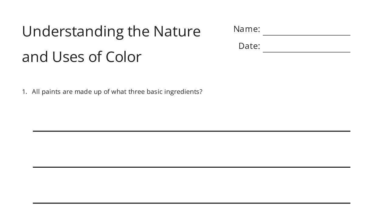 Steiner Use For Color Worksheet.pdf Understanding the Nature and Uses of Color - My Worksheet Maker: Create ...