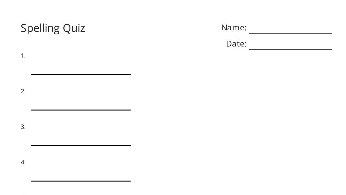 Spelling Quiz - My Worksheet Maker: Create Your Own Worksheets