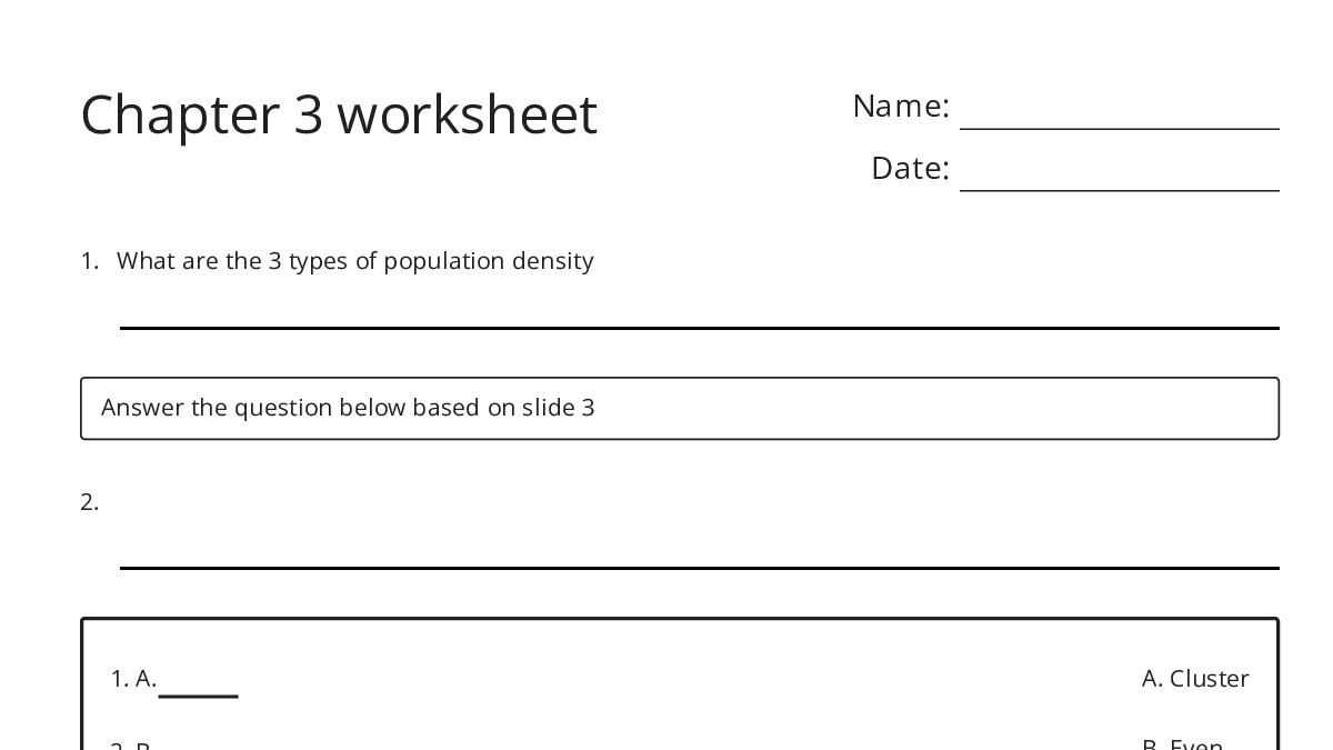 Chapter 3 worksheet - My Worksheet Maker: Create Your Own Worksheets