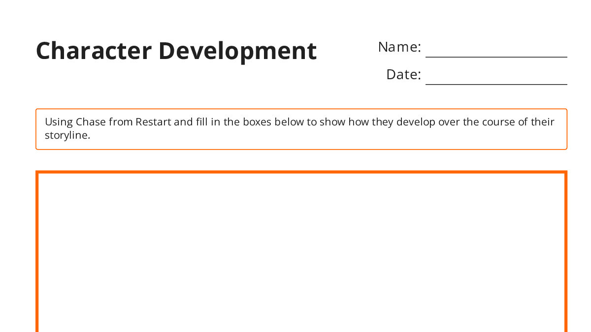 Character Development - My Worksheet Maker: Create Your Own Worksheets