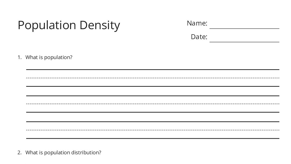Population Density - My Worksheet Maker: Create Your Own Worksheets