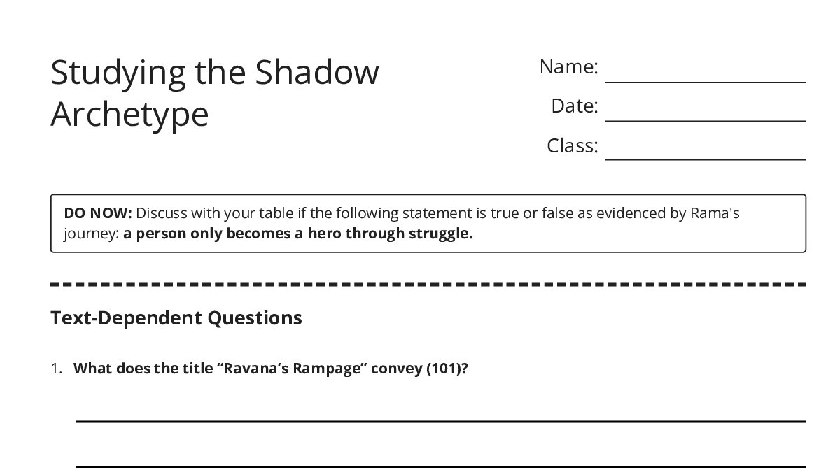 Studying the Shadow Archetype - My Worksheet Maker: Create Your Own ...