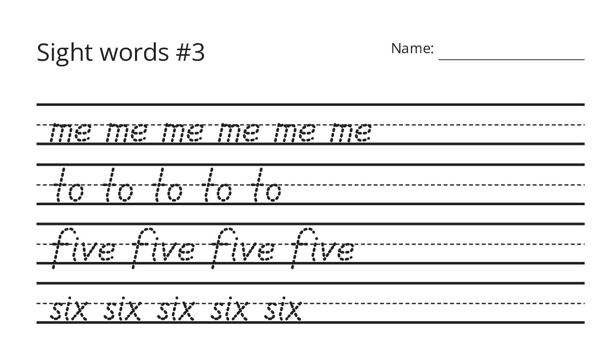 Sight words #3 - My Worksheet Maker: Create Your Own Worksheets
