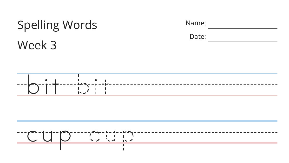 Spelling Words Week 3 - My Worksheet Maker: Create Your Own Worksheets