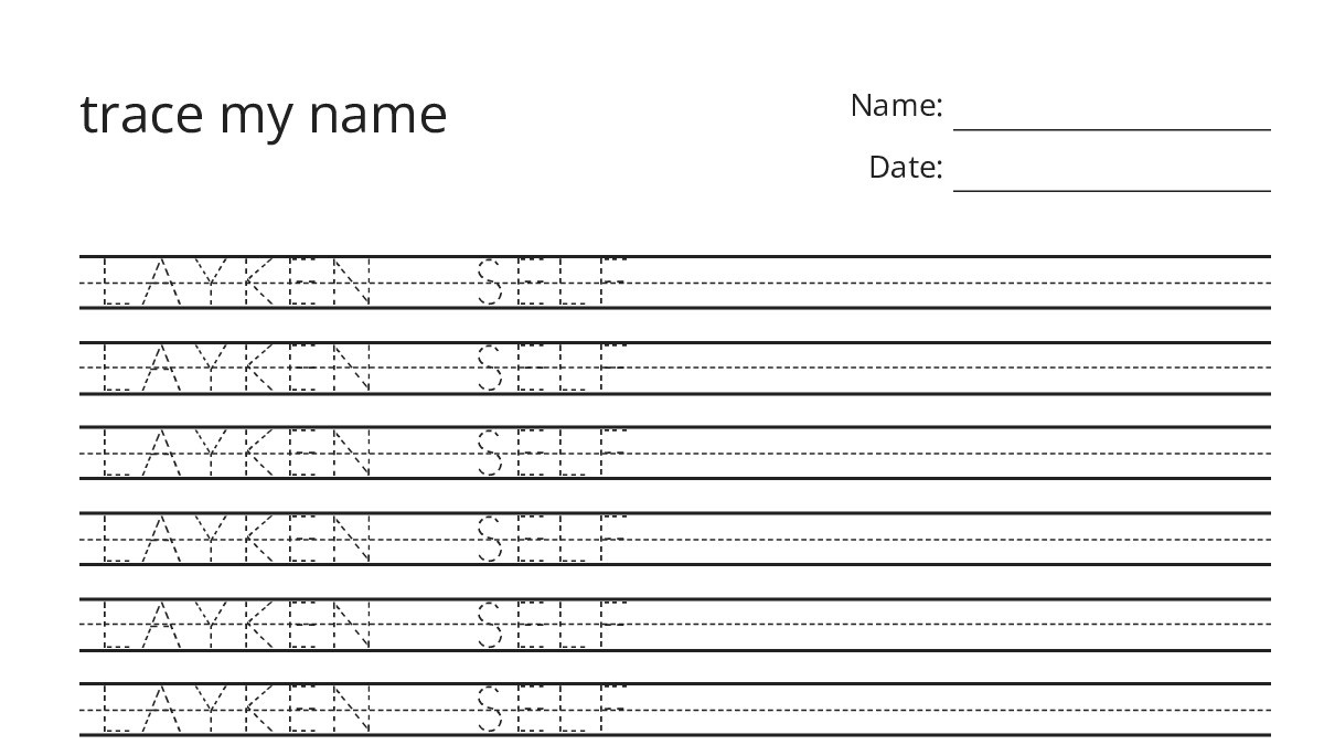 trace my name - My Worksheet Maker: Create Your Own Worksheets