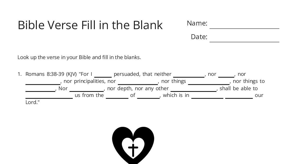 Bible Verse Fill in the Blank - My Worksheet Maker: Create Your Own ...