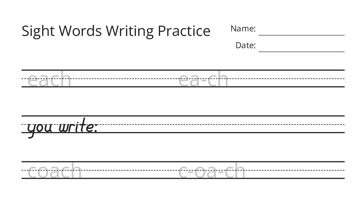 Sight Words Writing Practice - My Worksheet Maker: Create Your Own ...