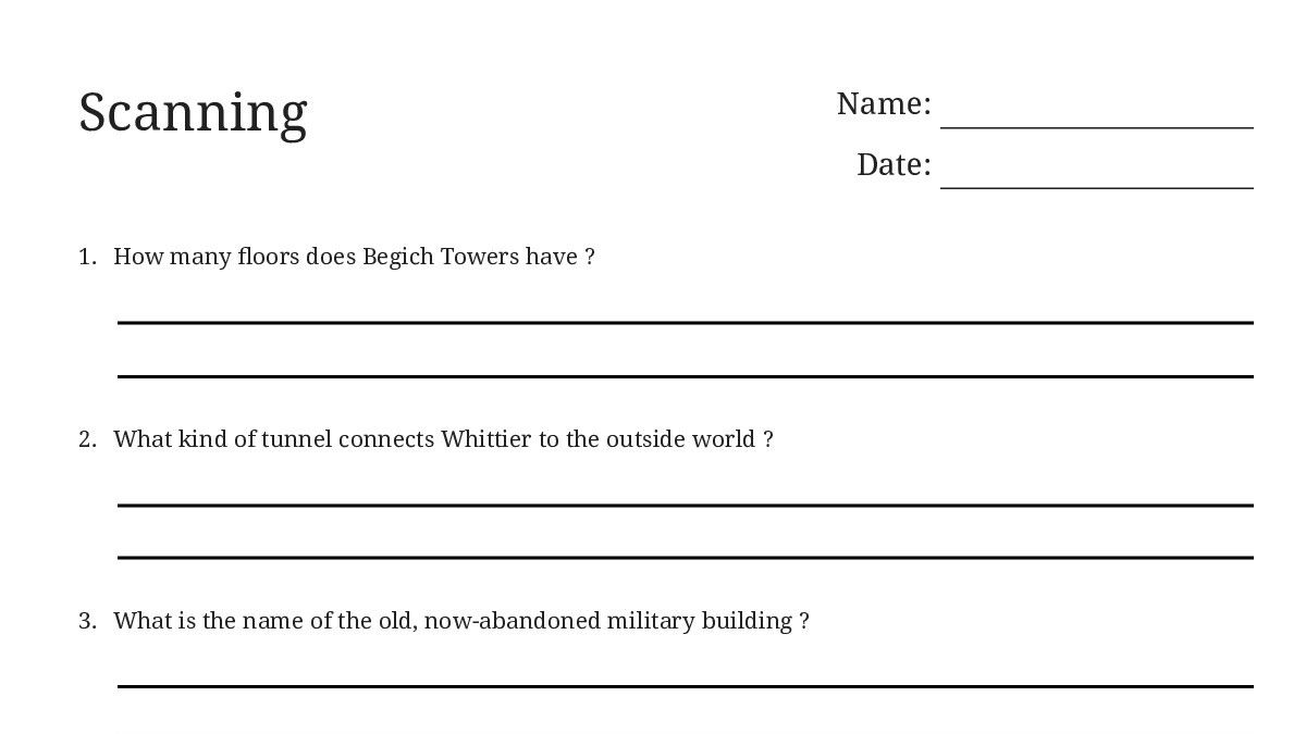 Scanning Strategy Worksheets Scanning - My Worksheet Maker: Create Your Own Worksheets