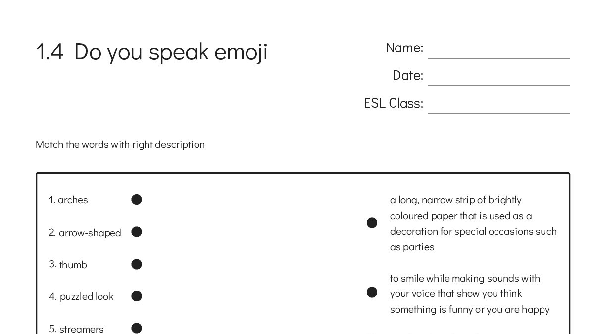 1.4 Do you speak emoji - My Worksheet Maker: Create Your Own Worksheets